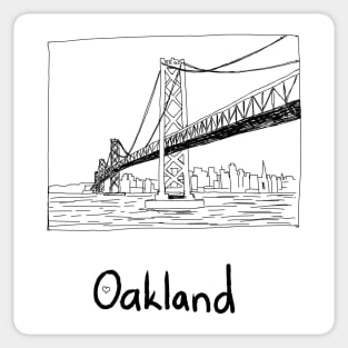 Cityscape Oakland California Sticker